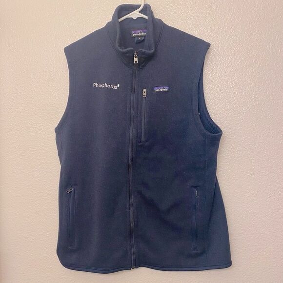 Patagonia Better Sweater Vest full zip navy blue Phosphorus logo embroidered XL - Picture 1 of 11